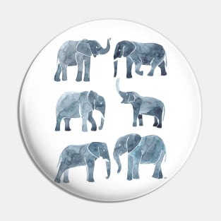 Watercolor Elephants - Gray Pin