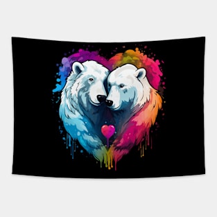 Polar Bear Couple Valentine Tapestry