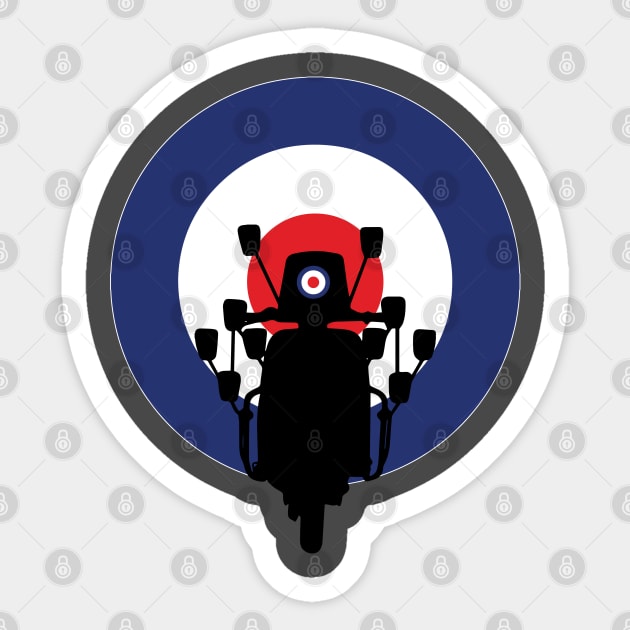 MOD Scooter silhouette with roundel as head lamp Mod Scooter