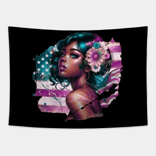 American Beauty, Purple Sun | Catsie Cat Tapestry