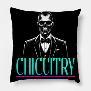 Chic and Creepy Robot: Cyberpunk Elegance Pillow