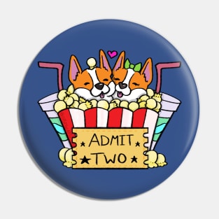 Corgi Movie Night Out Pin