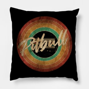 Pitbull Vintage Circle Art Pillow