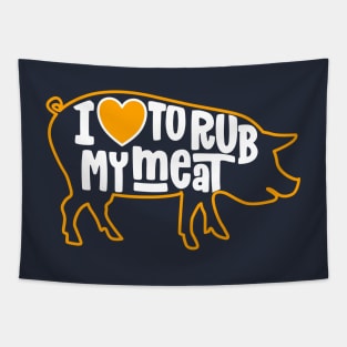 I Love To Rub My Meat Funny BBQ Summer Party Tapestry