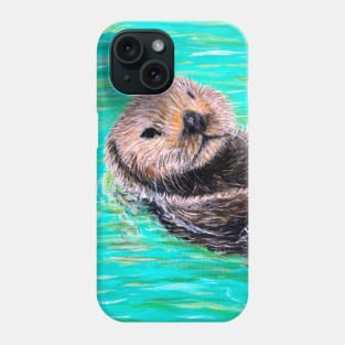 Fluffy Sea Otter Painting Phone Case
