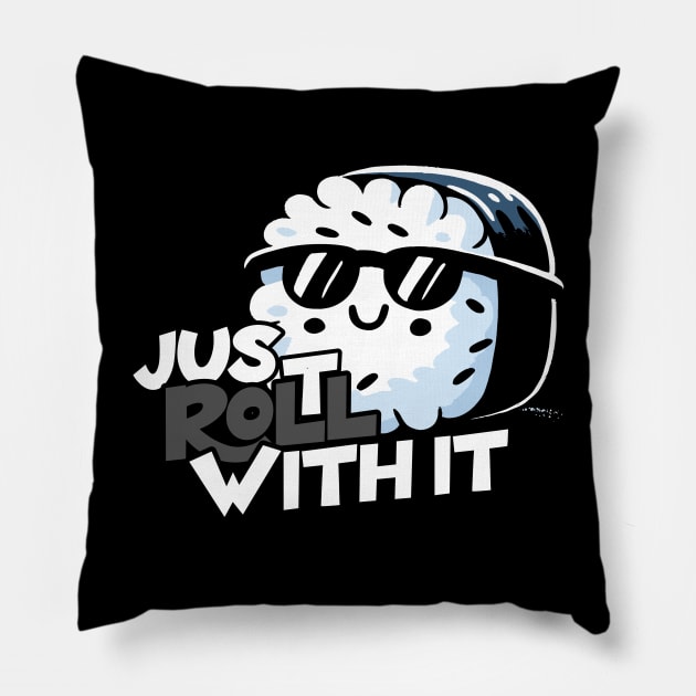 Just roll with it Maki Sushi Roll Pillow by DoodleDashDesigns