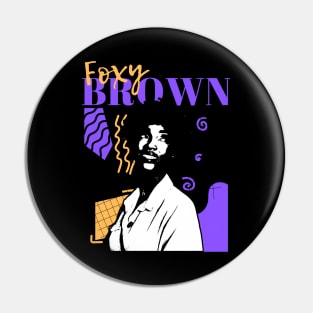 Foxy brown retro style Pin