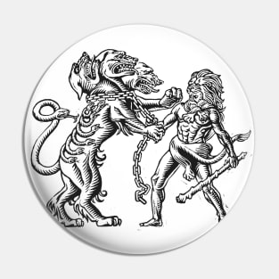 Hercules Taming Cerberus Pin