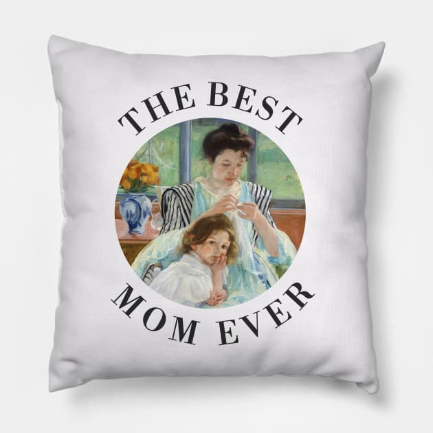 THE BEST KNITTING MOM EVER FINE ART VINTAGE STYLE CHILD AND MOTHER OLD TIMES. Pillow by the619hub