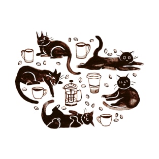 Black cats and coffee T-Shirt