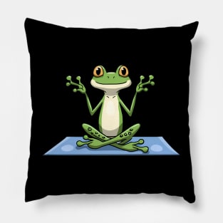 Frog practicing yoga Pillow