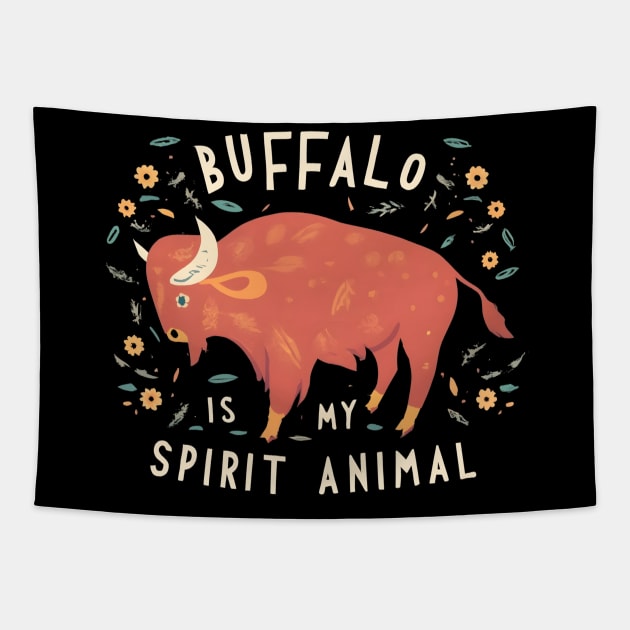 Buffalo is My Spirit Animal Tapestry by NomiCrafts