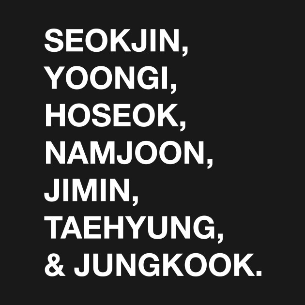 BTS names - Bts - T-Shirt