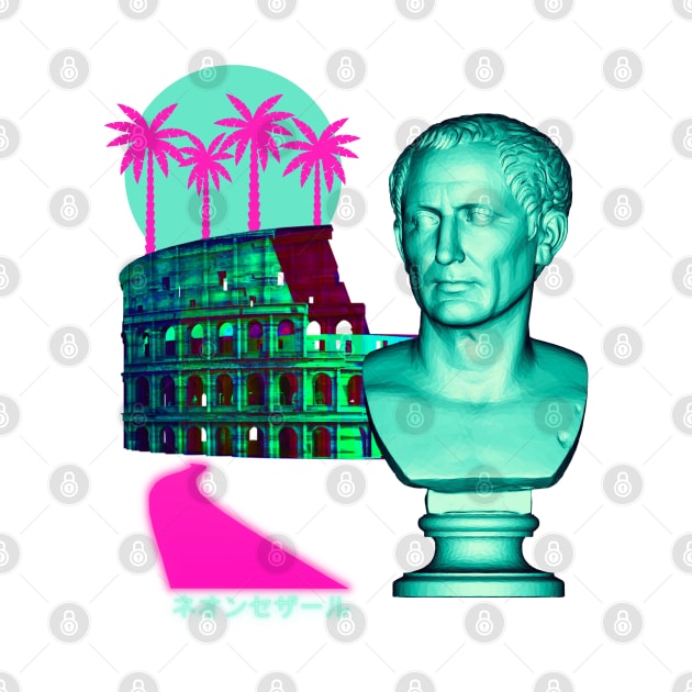 Caesar Vaporwave Roman Statue by Shirt Vibin