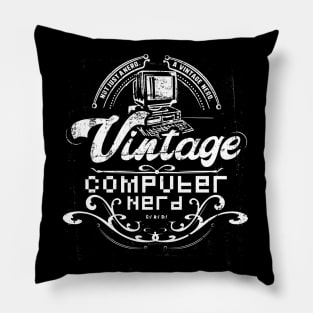 Vintage Computer Nerd Funny Geeky Pillow