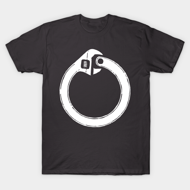 Discover Ouroboros Wrench (hand drawn white) - Alchemy - T-Shirt