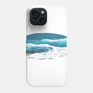 blue white wave design Phone Case