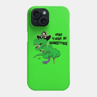 Pirate Rex-Here There Be Monsters (Color) Phone Case