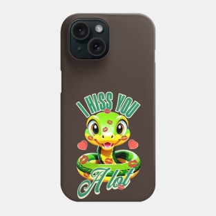 Cute Snakes Kisses I Hiss You A Lot for Snakes Puns Lover Phone Case