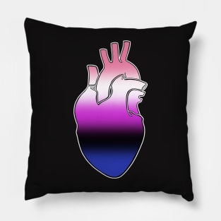 Genderfluid Pride Heart Pillow