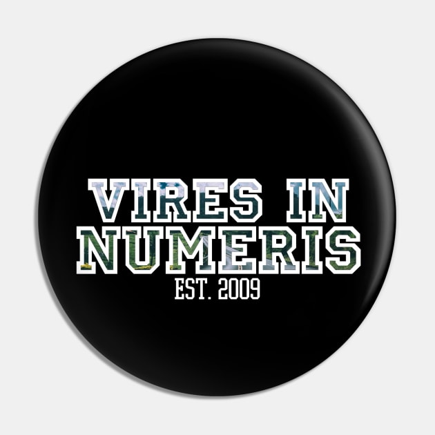 Road in Mountains Vires in Numeris Cryptocurrency Bitcoin Tshirt Pin by felixbunny