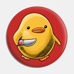 Duck with Knife Meme Pin