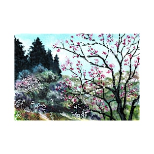 Mountain Spring Blossom Scenery T-Shirt