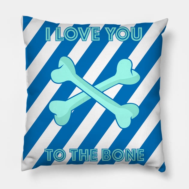 I love You To The Bone Vector Art Style Pillow by Hanafi