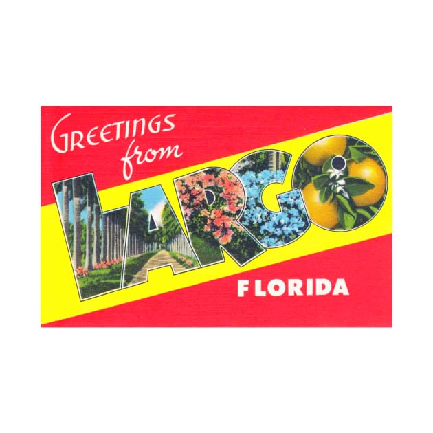 Greetings from Largo Florida - Vintage Large Letter Postcard by Naves