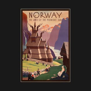 Norway Vintage Travel Art T-Shirt