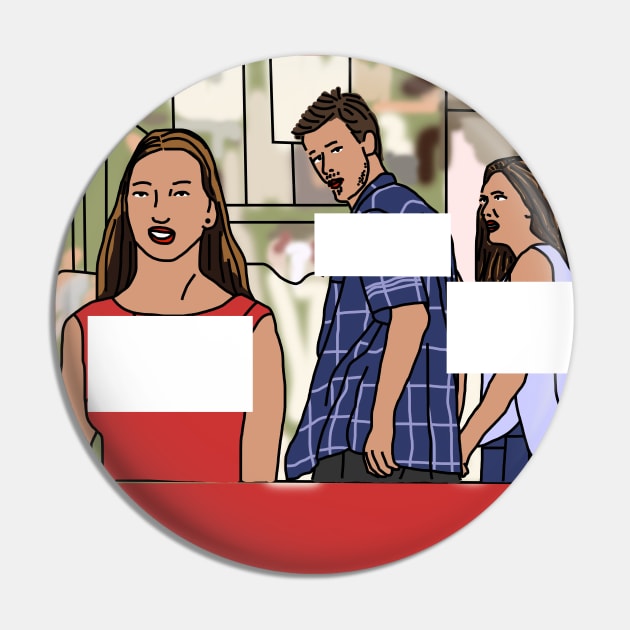 Distracted Boyfriend Funny Meme Template Pin by ellenhenryart