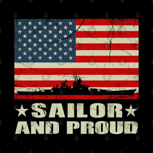 Sailor and Proud American Flag Design by NicGrayTees