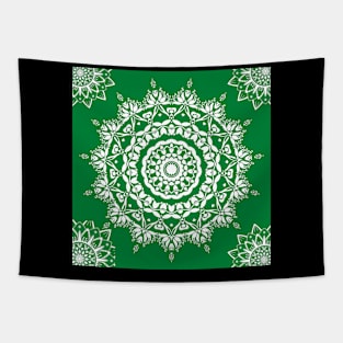 Green Mandala Tapestry