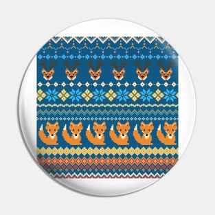 Festive Foxes and Deer Pin