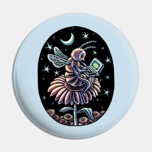 Bee Working at Night Pin