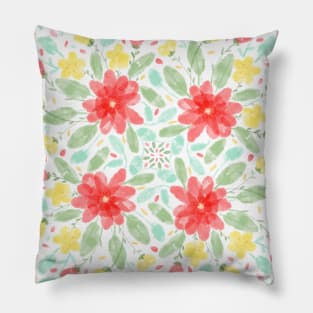 Red floral garden Pillow