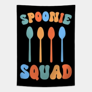 Spoonie Squad Colorful Spoons Retro Style Tapestry