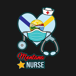 Montana Nurse  - Love RN LPN CNA State Nursing Gift T-Shirt