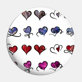 Chrome hearts - Holographic metallic hearts pattern sticker pack Pin