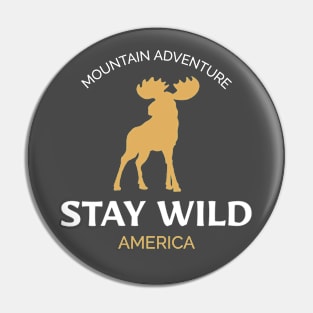 Stay Wild America Caribou Pin