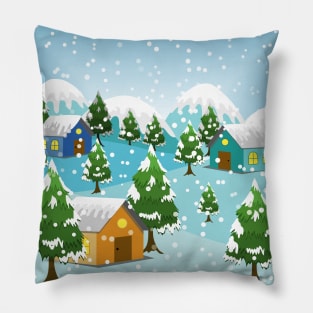 Winter Season Art Pillow