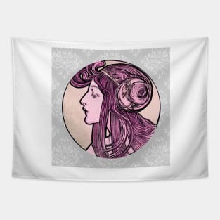 Vintage Twenties Girl - Alphonse Mucha Tapestry