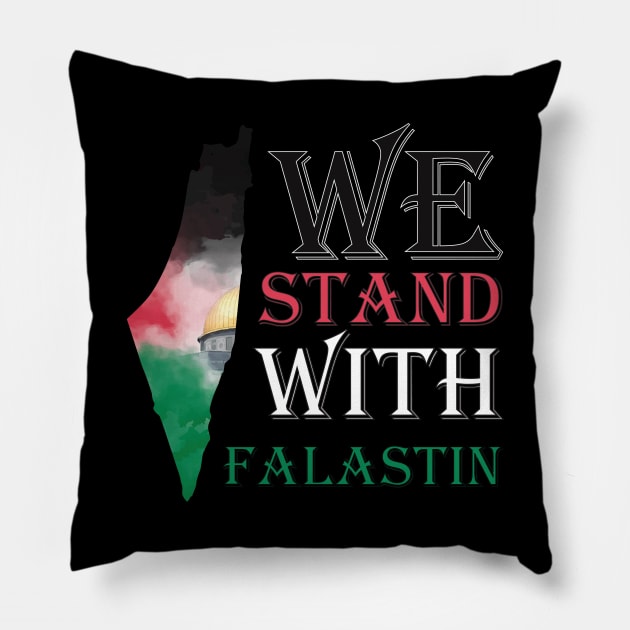 We Stand With Palestine Pillow by mutarek