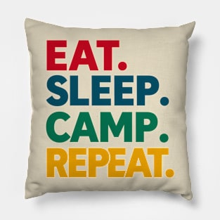 Eat Sleep Camp Repeat Pillow