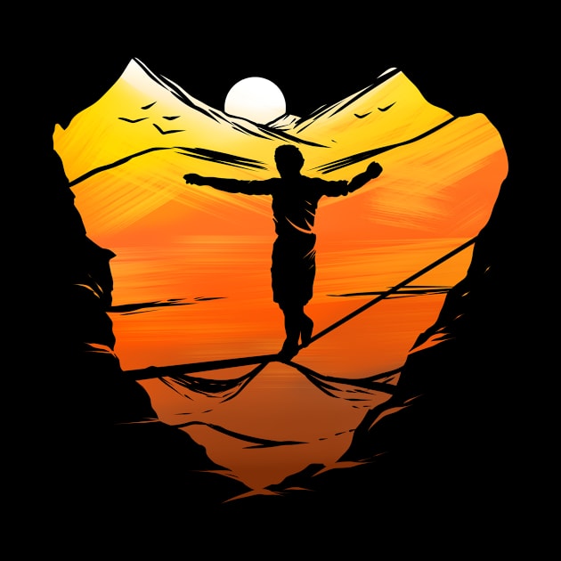 Slacklining Sunset  Slackline Slacker by ChrisselDesigns