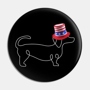 Wiener Dog Wearing Patriotic Hat Pin