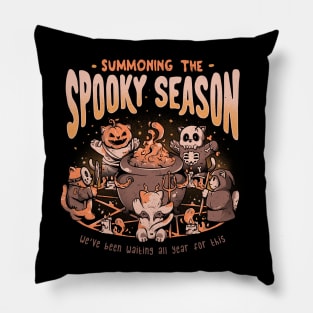 Summoning the Spooky Season - Evil Cat Halloween Gift Pillow