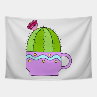 Cute Cactus Design #28: Tiny Teacup Cactus Tapestry