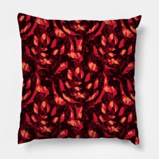 Print of Love in Rose Red and Orange Pillow