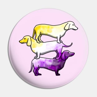 Wiener Goggies Enby Pin